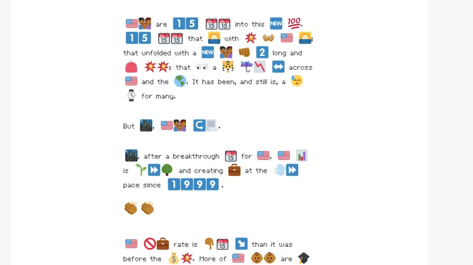 Guardian přeložil Obamův projev do emotikonů