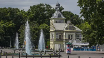 Fontány před areálem pražského Výstaviště