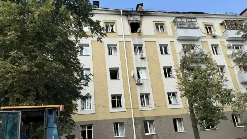 Snímek z ruského Bělgorodu, který podle tamních úřadů zasáhl ukrajinský dron