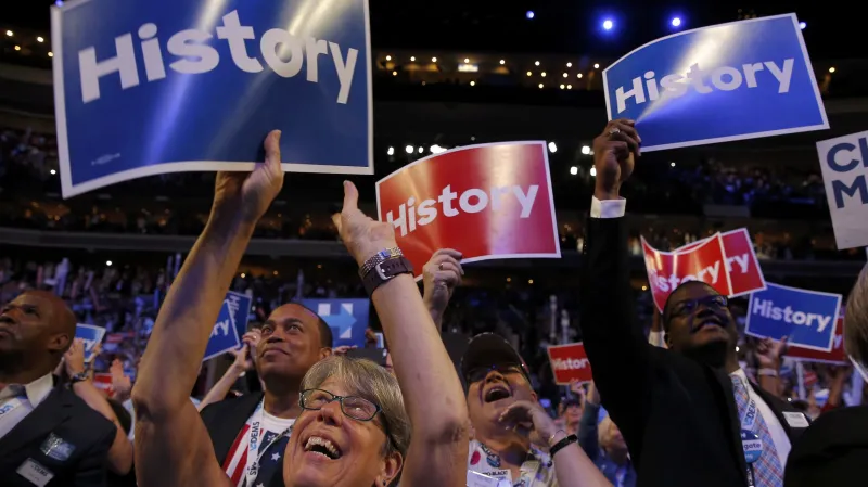 Oslavy nominace Clintonové