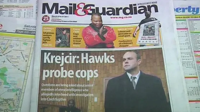 Krejčíř na titulní straně jihoafrického tisku