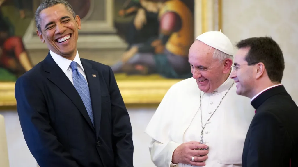 Barack Obama při audienci u papeže Františka