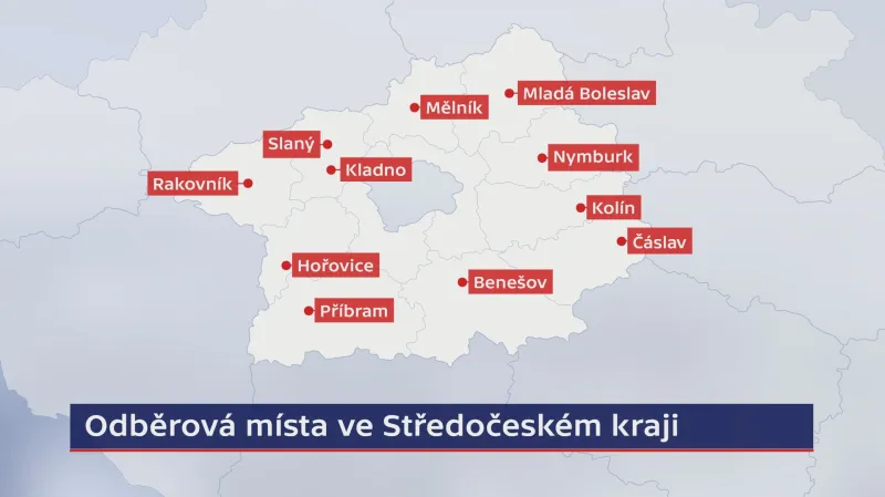 Odběrová místa ve Středočeském kraji
