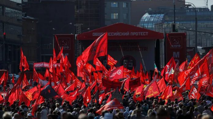 Protest proti ruské důchodové reformě