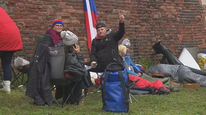 Demonstrace před Strakovkou