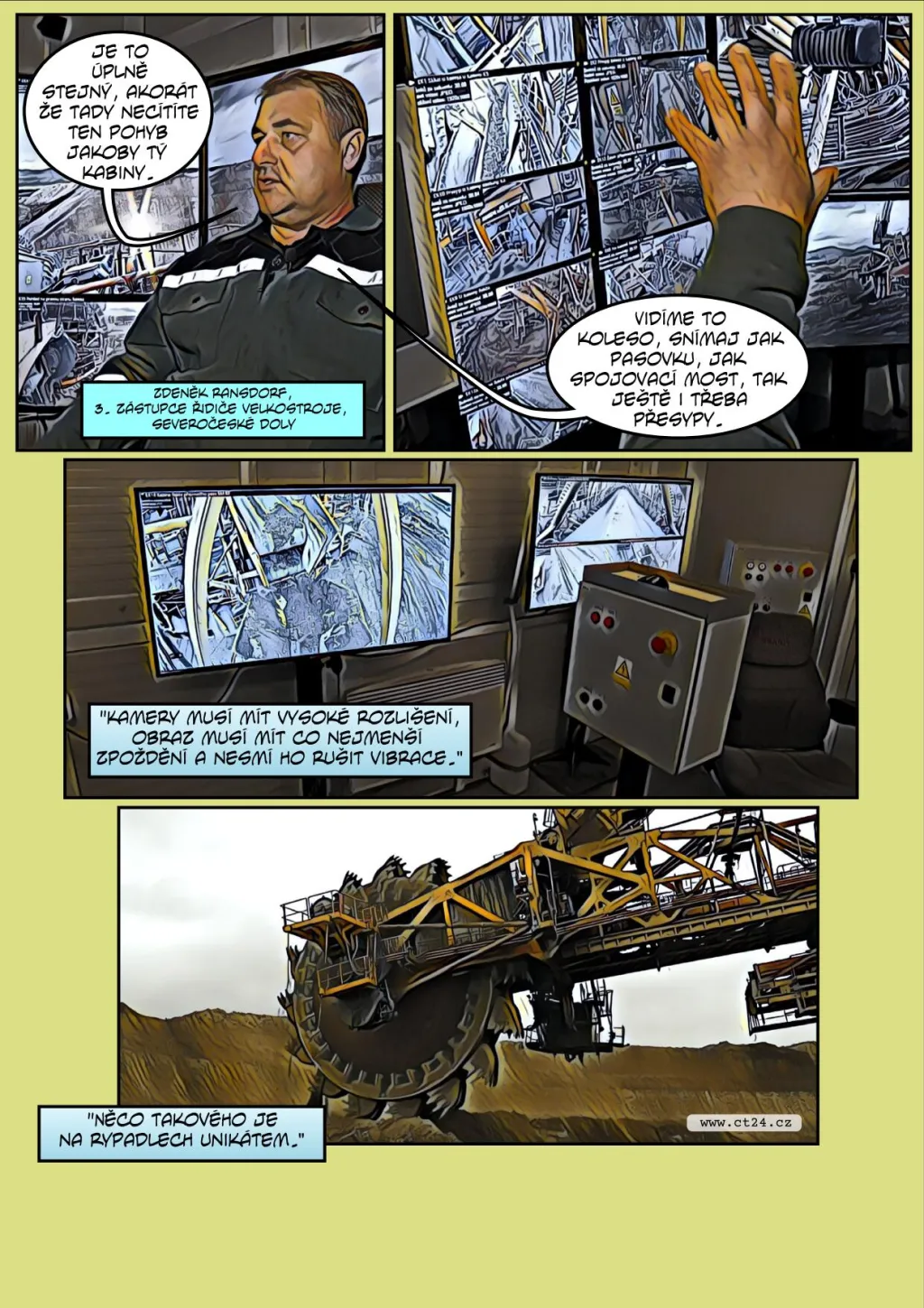 Komiks: Obří rypadlo je možné ovládat na dálku