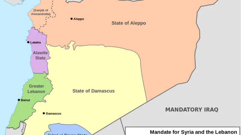 Rozdělení francouzského mandátu Sýrie a Libanonu