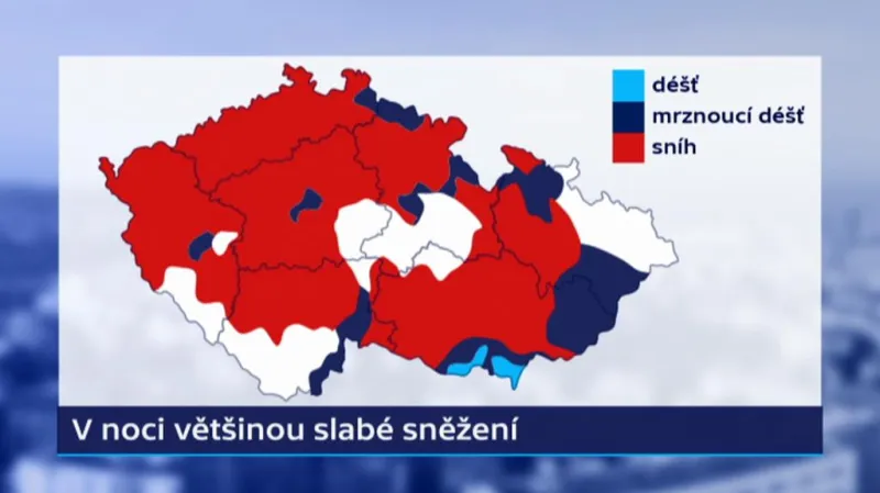Předpověď počasí na noc z 2. na 3. prosince