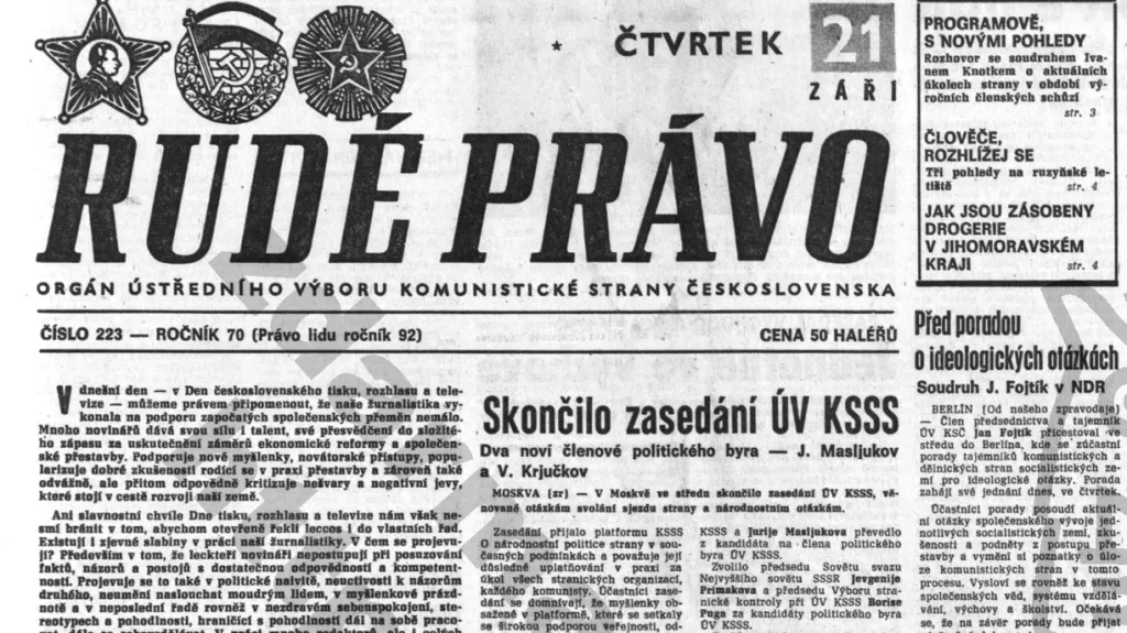 Rudé právo v Den tisku, rozhlasu a televize 1989