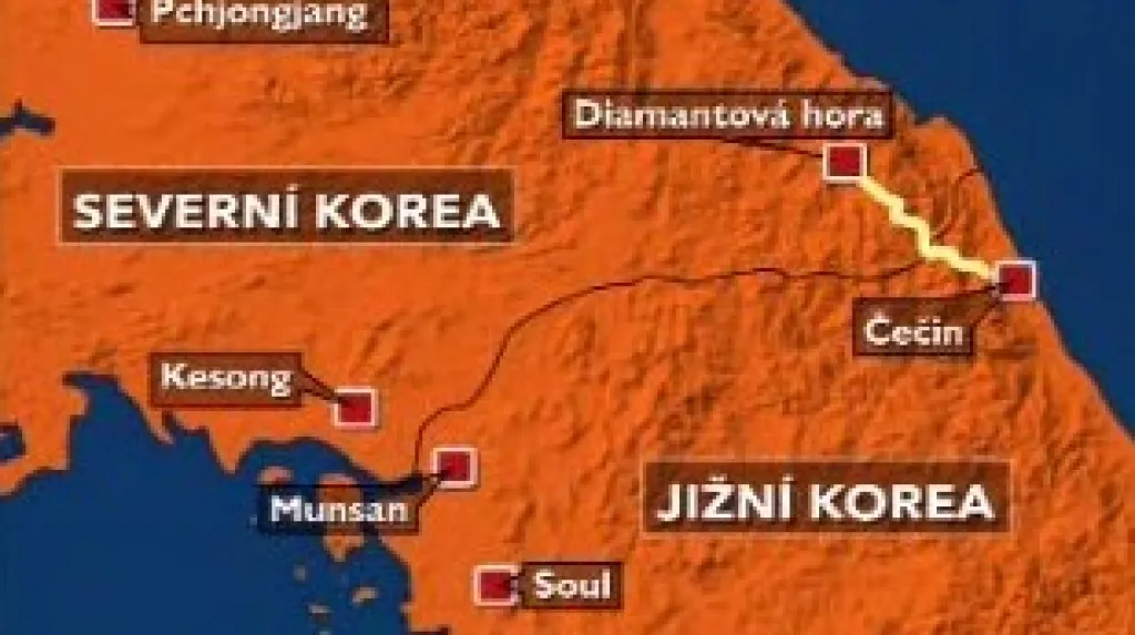 Mapa KLDR a Jižní Koreje