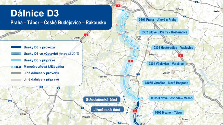 Středočeská část připravované dálnice D3