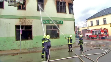 Požár hotelu Morava