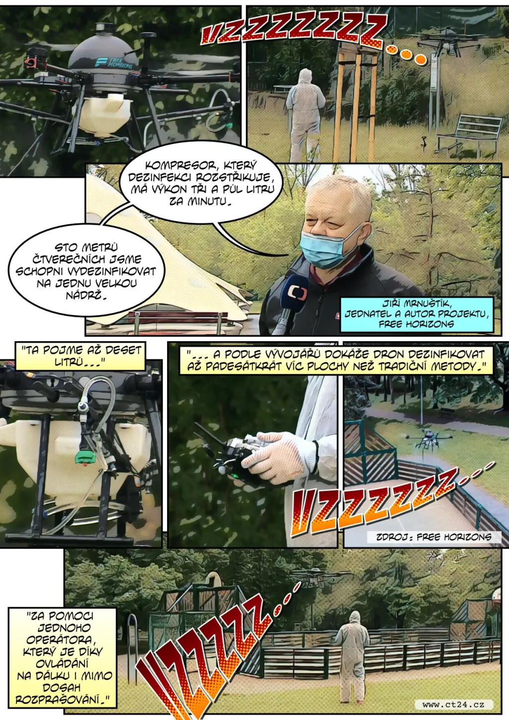 Drony dezinfikují v Brně veřejná prostranství