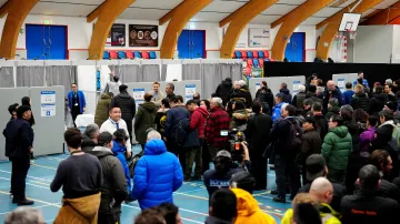 Volební místnost v hlavním městě Nuuk