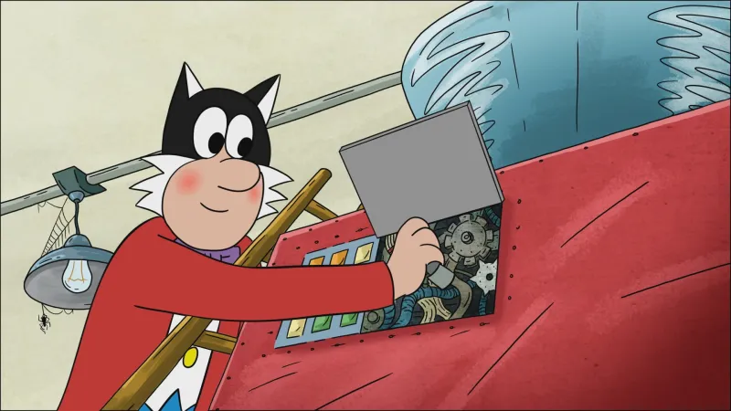 Vynálezce Myšpulín v první epizodě večerníčkového seriálu