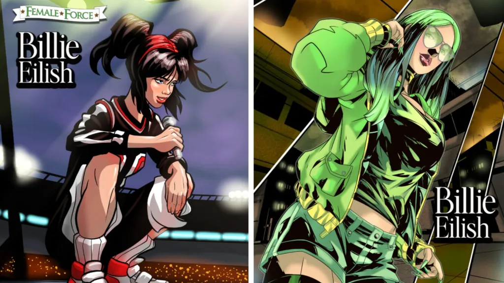 Komiks o Billie Eilish (s obálkami od Ramona Salase a Paula Telese Yonamiho)