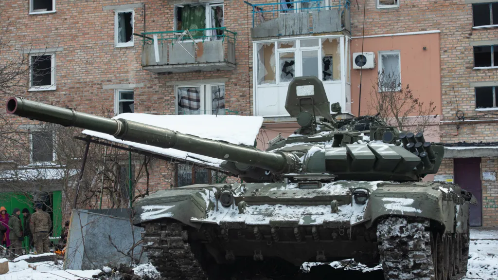 Ruský tank na Ukrajině