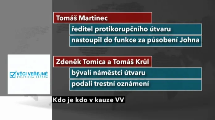 Bývalí náměstci protikorupční jednotky Zdeněk Tomica a Tomáš Krůl podali trestní oznámení kvůli vyšetřování korupce u VV.