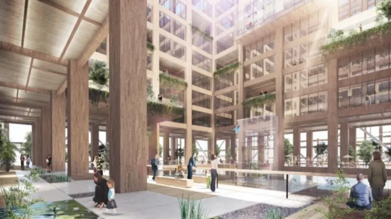 Vizualizace vnitřku mrakodrapu W350