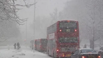Husté sněžení v Londýně