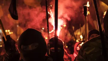 Banderovi příznivci v Kyjevě