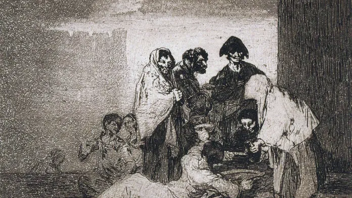 Obraz španělského malíře Goyi s názvem „Kvůli hrachoru“ ukazuje následky Napoleonova obléhání Madridu. Je na něm žena, která už nemůže chodit kvůli následkům latyrismu