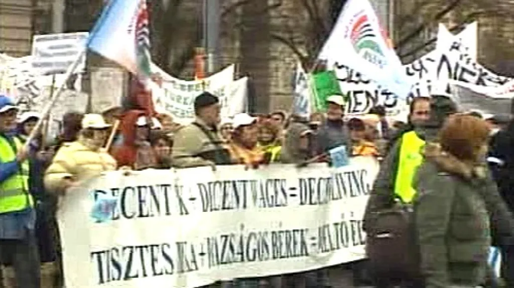 Demonstrace maďarských odborářů