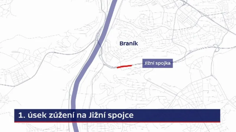 Jižní spojka - 1. zúžený úsek