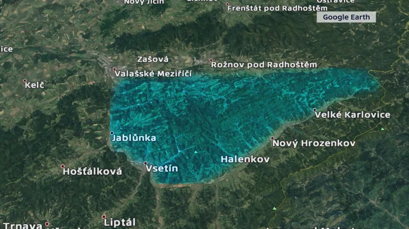 Předpokládaná oblast odlovu