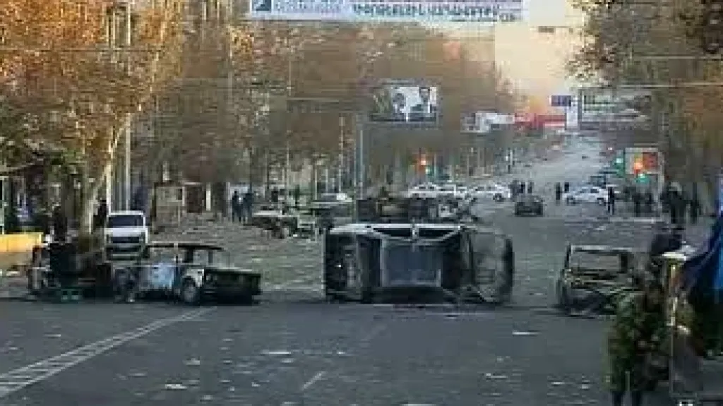 Následky nepokojů v Jerevanu