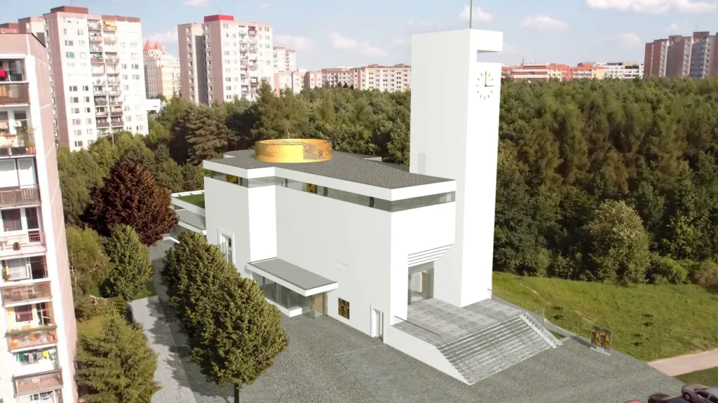Vizualizace chystané stavby kostela na pražském Barrandově