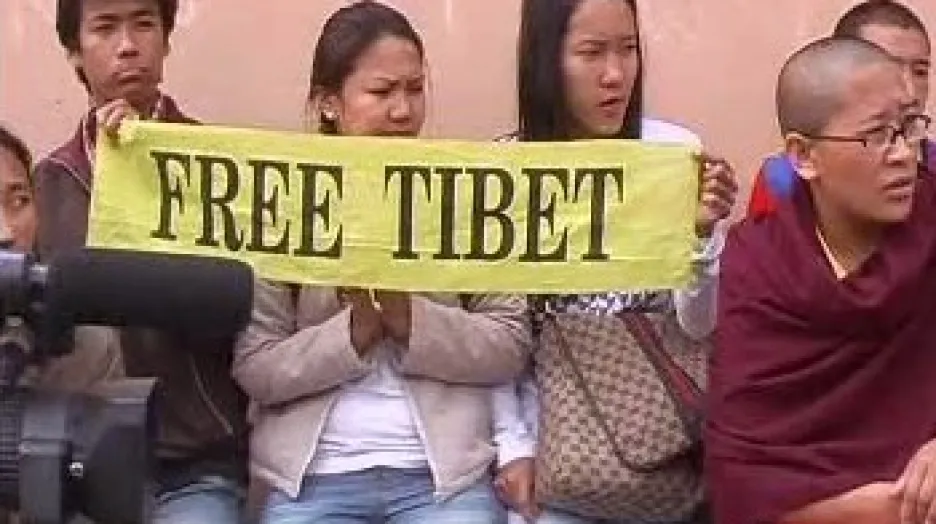 Demonstranti za svobodný Tibet