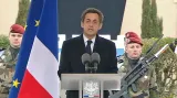 Projev Nicolase Sarkozyho na pohřbu zabitých vojáků v Montaubanu