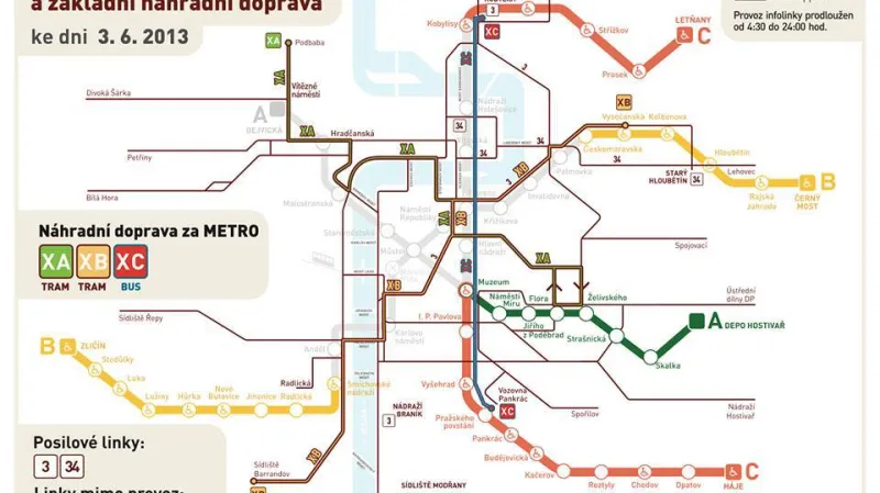 Metro – omezený provoz při povodních