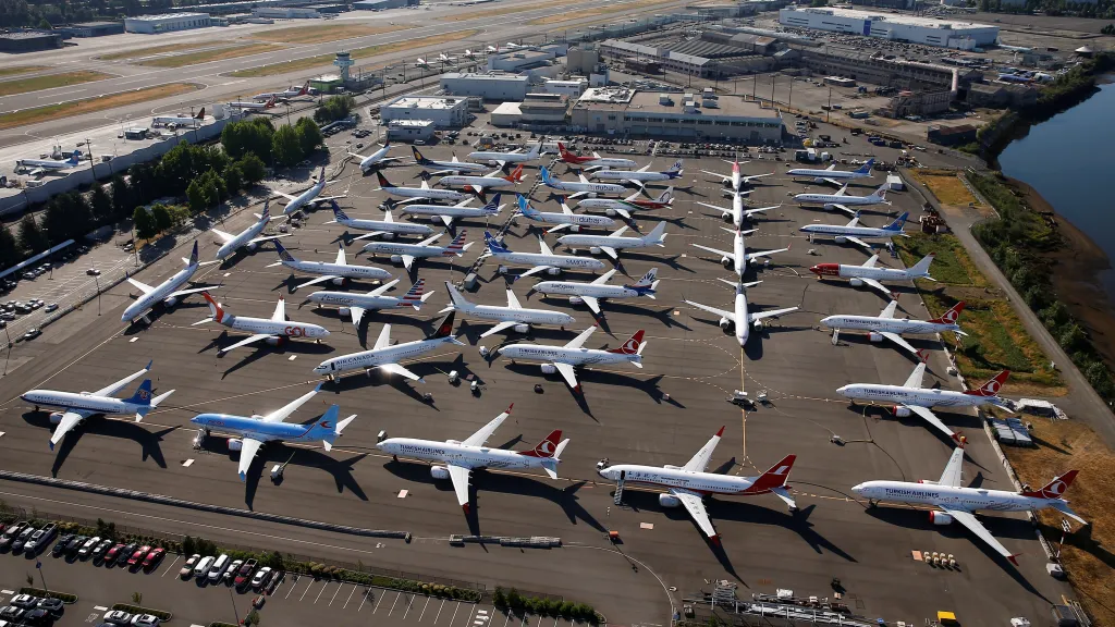 Uzemněné letouny Boeing 737 MAX