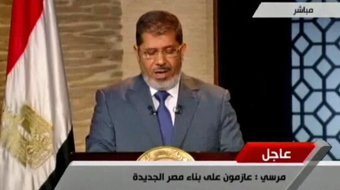 Muhammad Mursí při prvním prezidentském projevu