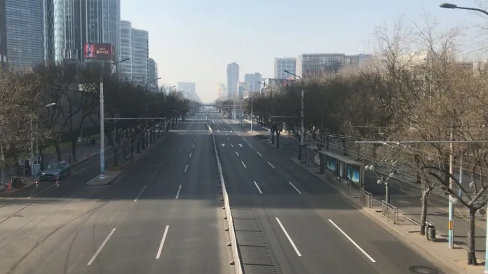 Prázdné ulice v Pekingu