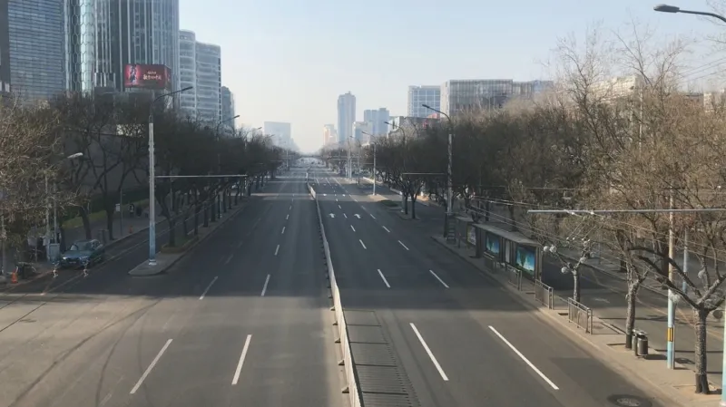 Prázdné ulice v Pekingu