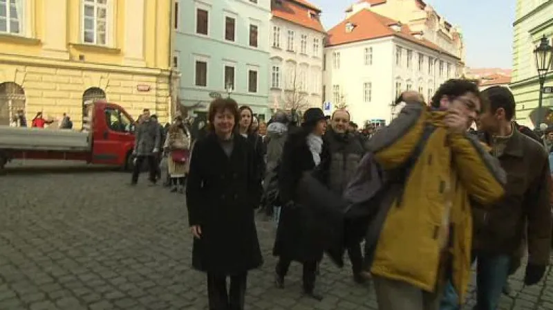 Protest SOP před ministerstvem kultury