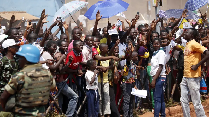 Uvítání papeže Františka v Bangui