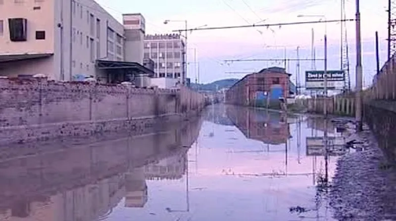 Zaplavené centrum Ústí nad Labem