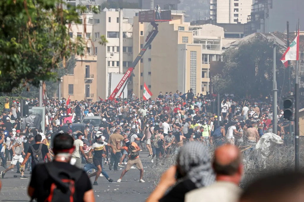 Protivládní protesty v hlavním městě Libanonu