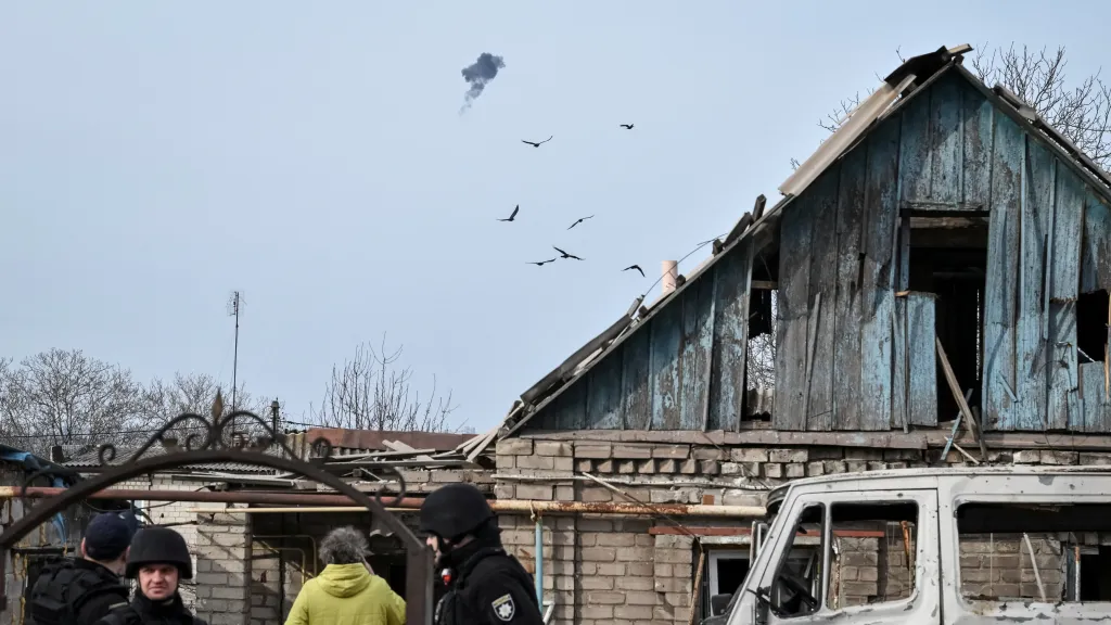 Následky ruského dronového útoku na Záporoží