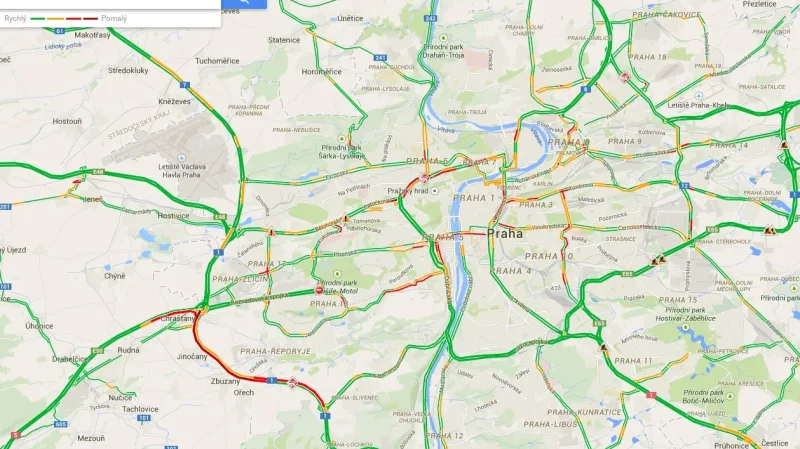 Dopravní situace v Praze k 11:00