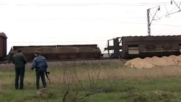 Vykolejený vlak v Dagestánu