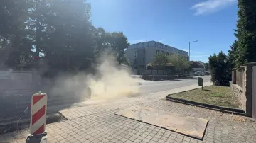 Únik plynu v Průhonicích u Prahy