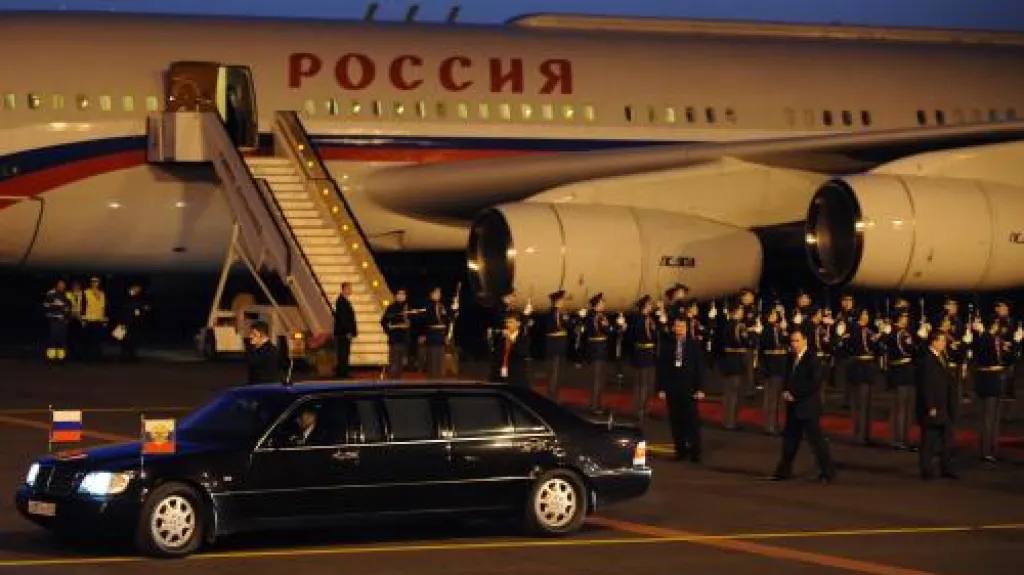 Přílet Dmitrije Medvěděva