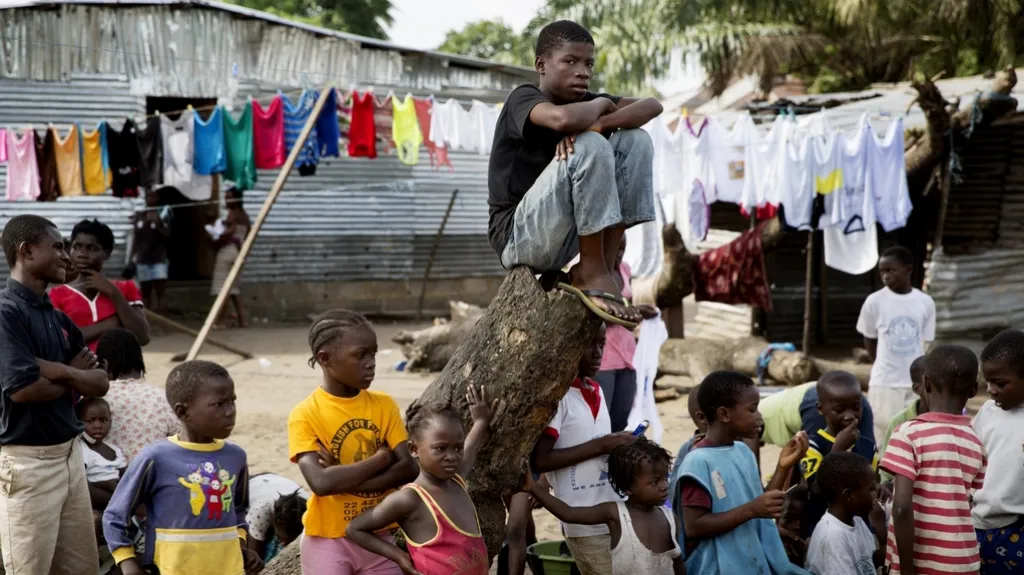 Děti na předměstí Monrovie