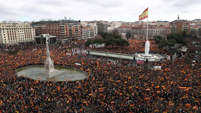 Protivládní protest v Madridu