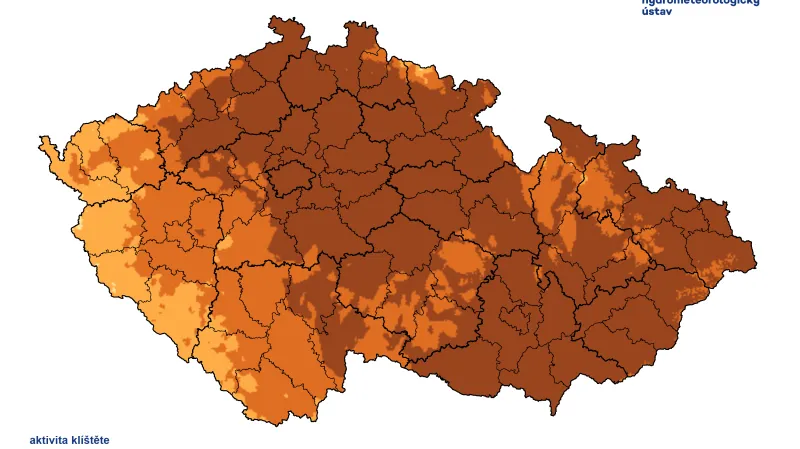 Aktivita klíšťat 10. května